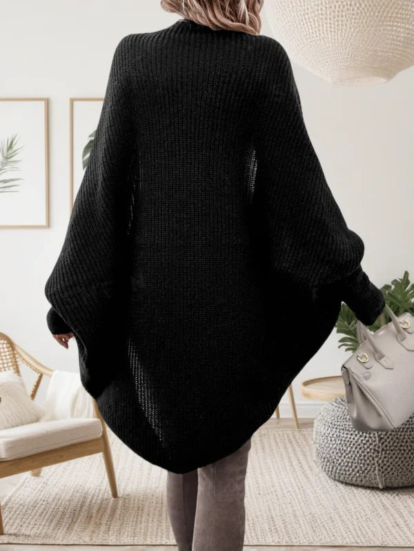 Casual Batwing Sleeve Knitted Cardigan - 图片 3